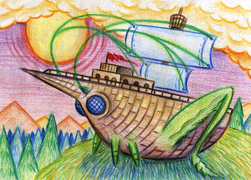 Рисунок Корабль Кузнечик