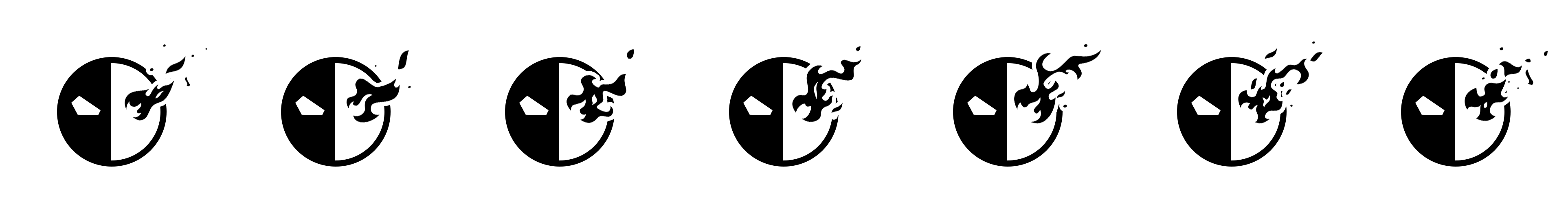 Знак Half-Face Games на тёмном фоне с анимацией