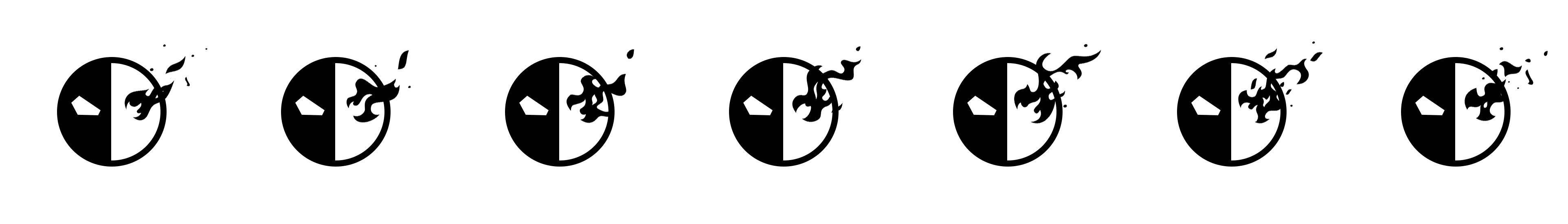 Знак Half-Face Games на светлом фоне с анимацией