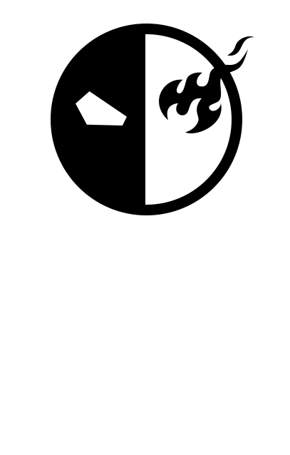 Вертикальный логотип Half-Face Games на тёмном фоне